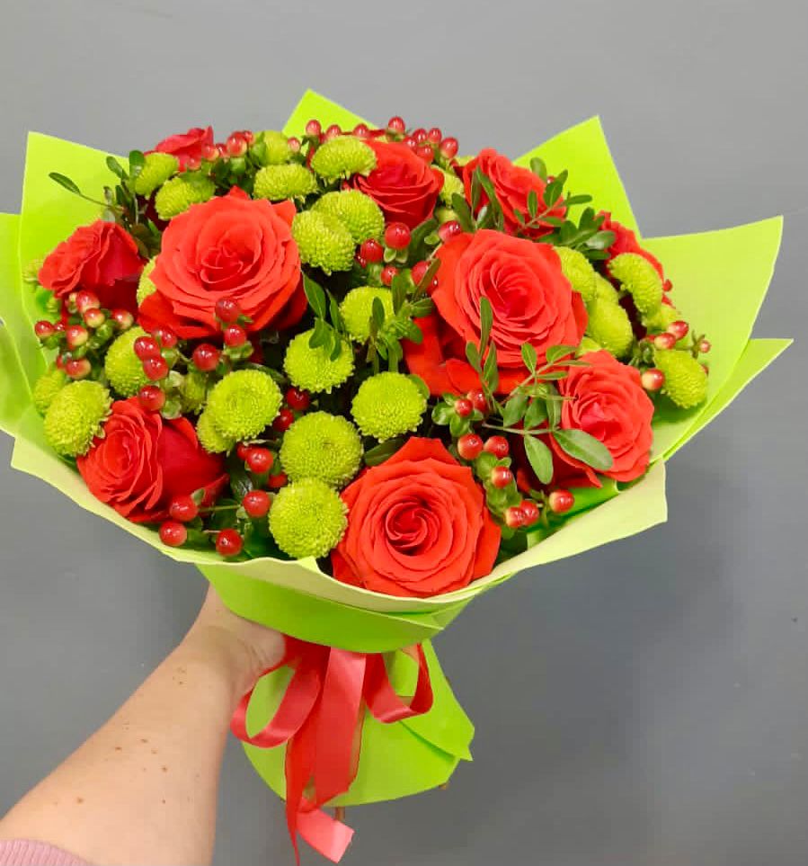 Букет цветов из: Хризантемы и Розы в Хвастовичах