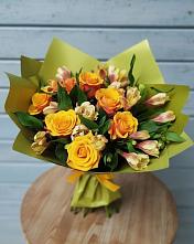 Букет цветов из:  Альстромерии и Розы в Хвастовичах