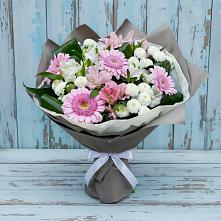 Букет цветов из:  Герберы, Альстромерии и Хризантемы в Хвастовичах