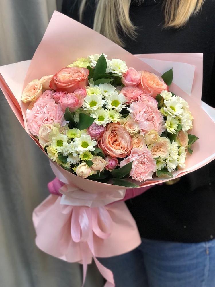 Букет цветов из: Гвоздики, Розы и Хризантемы в Хвастовичах