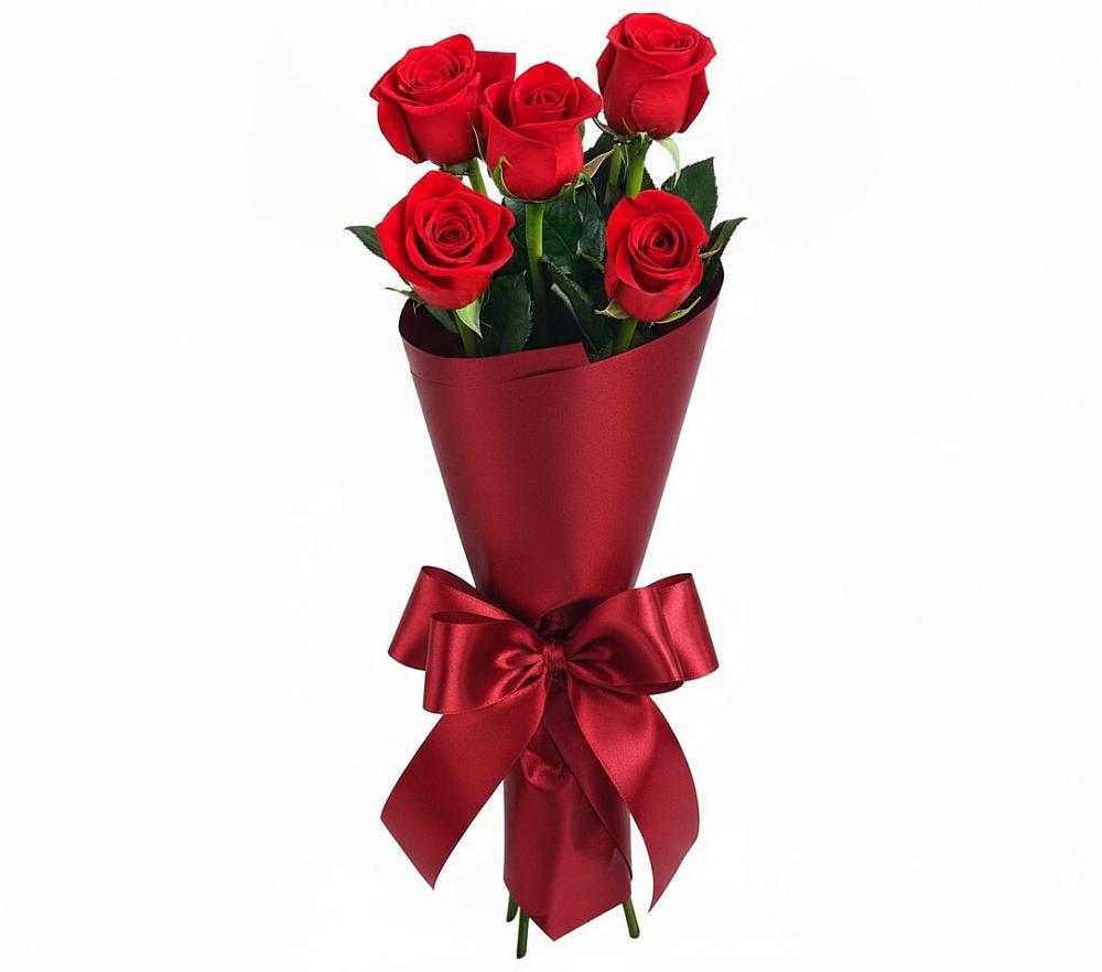 Букет 5 Красных роз Эдлесс Лав в Хвастовичах