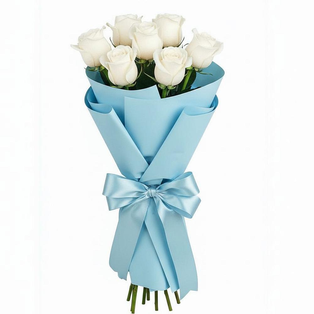 Букет 7 белых роз Проуд в Хвастовичах