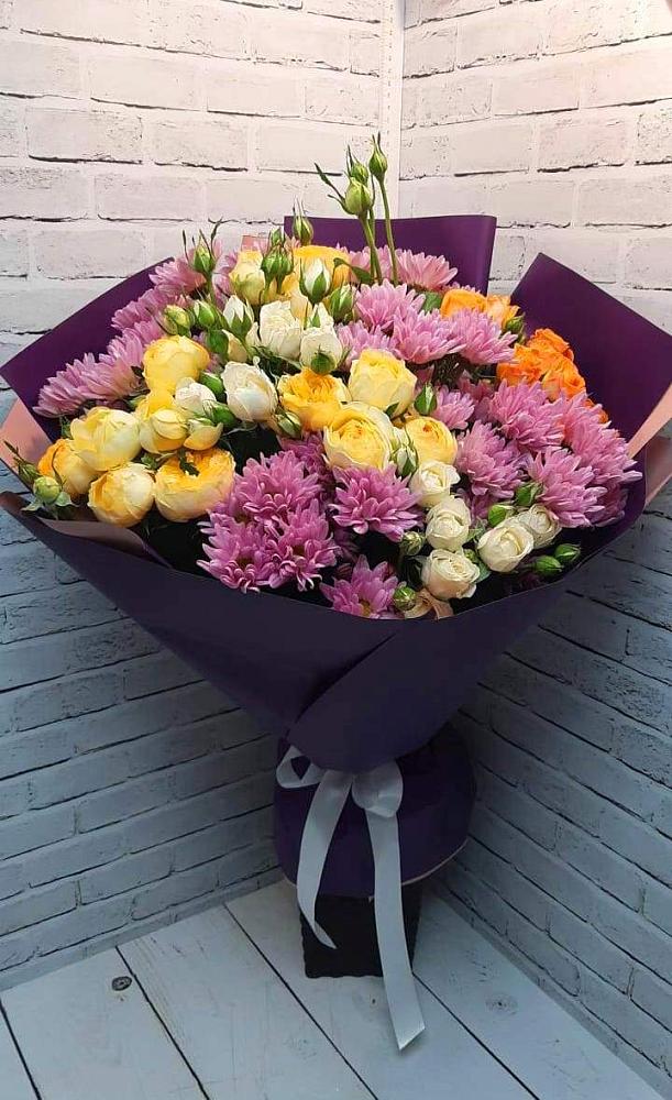 Букет цветов из: Хризантемы и Розы в Хвастовичах