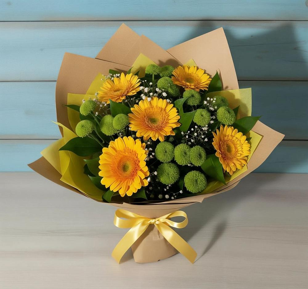 Букет цветов из: Герберы и Хризантемы в Хвастовичах