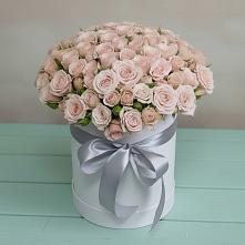 Цветочная композиция из Розы в шляпной коробке в Хвастовичах