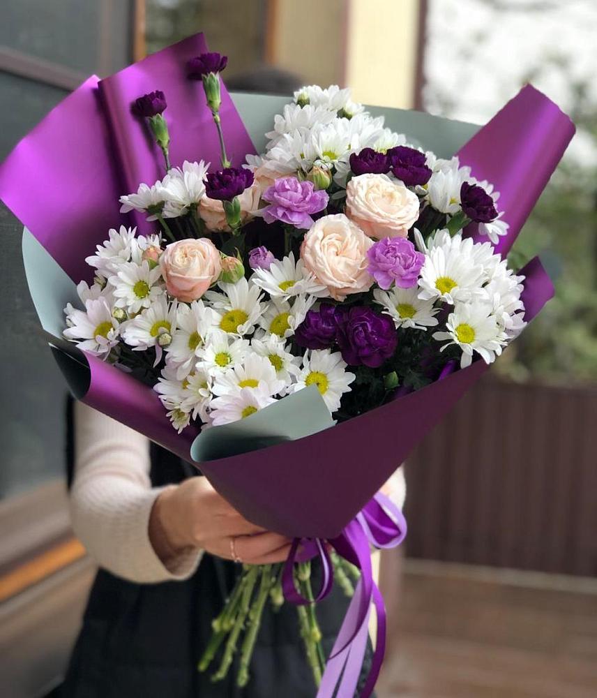 Букет цветов из: Хризантемы, Гвоздики и Розы в Хвастовичах