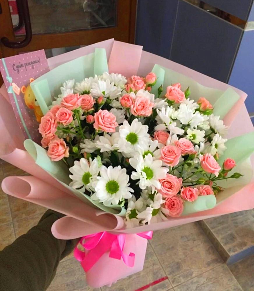 Букет цветов из: Розы и Хризантемы в Хвастовичах