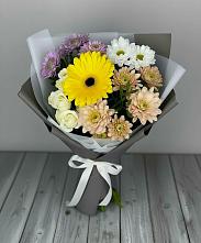 Букет цветов из:  Розы, Герберы и Хризантемы в Хвастовичах