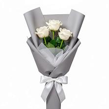 Букет 3 белые розы в Хвастовичах