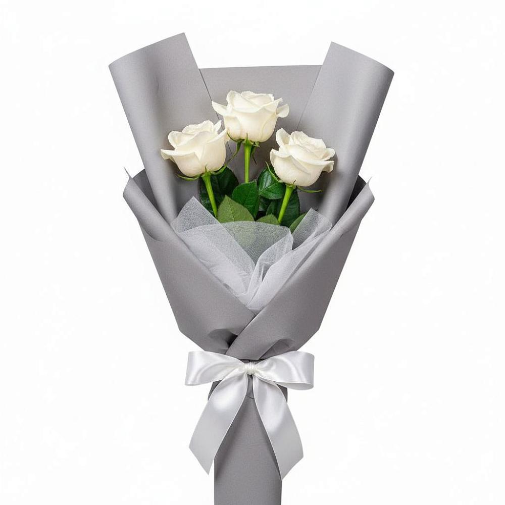 Букет 3 белые розы в Хвастовичах