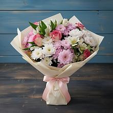 Букет цветов из:  Хризантемы, Альстромерии и Розы в Хвастовичах