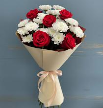 Букет цветов из:  Розы и Хризантемы в Хвастовичах