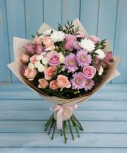 Букет цветов из:  Хризантемы, Розы и Альстромерии в Хвастовичах