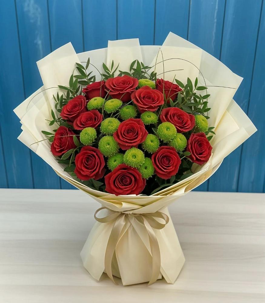 Букет цветов из: Розы и Хризантемы в Хвастовичах